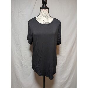 Old Navy Women's Luxe Black Scoop Neck Draped‎ T-Shirt Size Large
